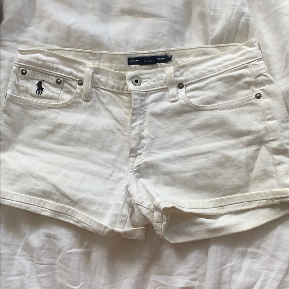Ralph Lauren Sport white denim shorts